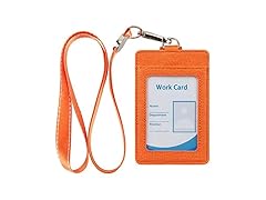 Faux Leather Vertical Badge Holder