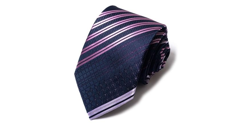 Vesuvio Napoli Solid Purple Men's Tie - 100% Polyester, Classic Length, Perfect For Weddings & Formal Events