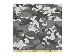 Ambesonne Camouflage Fabric by The Yard, Grey