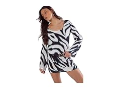 Nasty Gal Blurred Zebra Print Dress