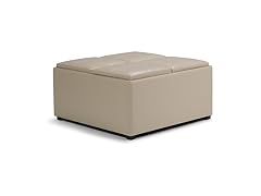 SIMPLIHOME Ellis 36" Leather Ottoman