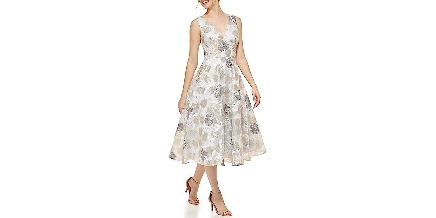 Ezria Vibrant Floral Print Midi Dress