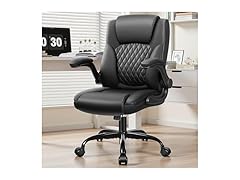 BestEra Leather Office Chair, Ergonomic Executive Desk Chair with Adjustable Armrests, 360° Swivel, High Back & Lumbar Support for Home Office (Black) (Open Box)