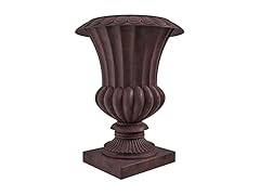 LeisureMod Lotus Stone Planter Burgundy