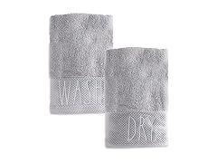 Rae Dunn Hand Towels, Wash/Dry, 16"x28"