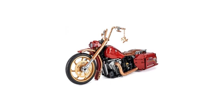 Retro Motorcycle Building Blocks Toy Set