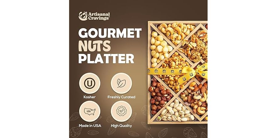Mixed Nuts Gift Basket with Lazy Susan 2.5 lb