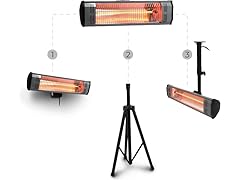 Heat Storm Tradesman 1500 Watt Infrared Heater Tripod Combo, Remote