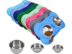 2 Pack 2 Bowl Dog Bowls