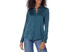 Amazon Essentials Women's Satin Button Down Shirt