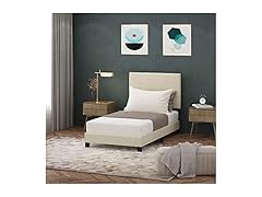 Furinno Laval Bed Frame, Twin, Linen