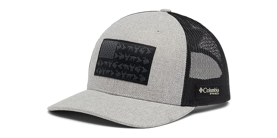 Gorra Hombre Columbia PHG Camo Mesh Ball Cap Tapa, Bottomland/Game Flag, XL Unisex Adulto Gorras De Hombre