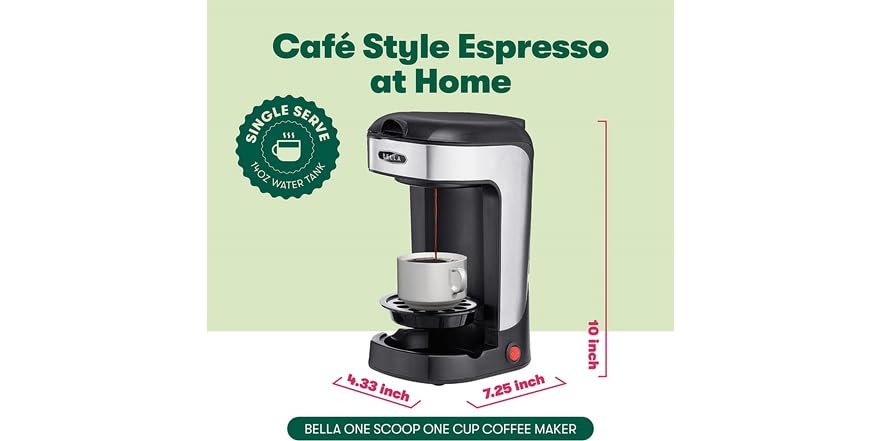 BELLA One Scoop One Cup Coffee Maker