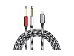 Lightning to Dual 6.35mm audio cable