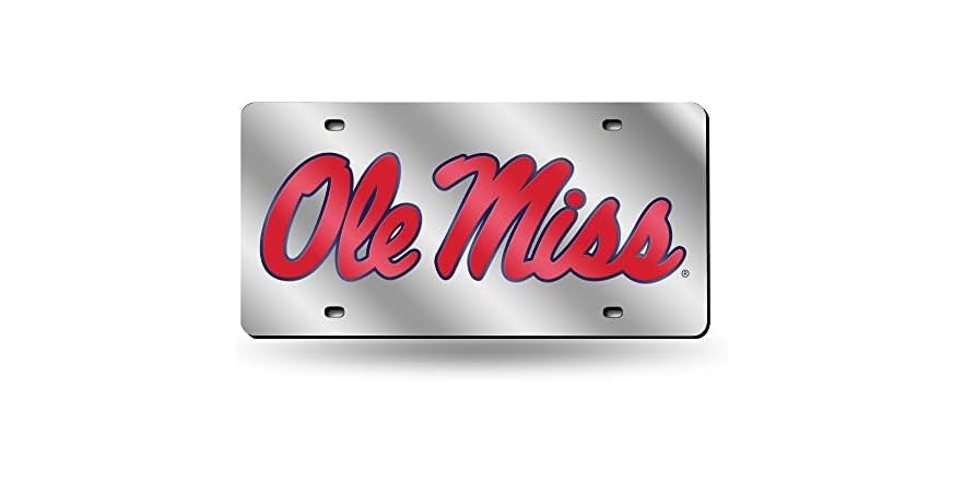 Kansas State University Laser Cut Mirror Tag - Official Silver On Black Acrylic License Plate Accessory