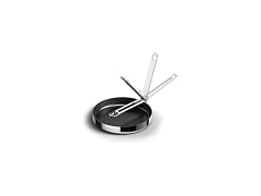Joseph Joseph Space Steel 9.5" Nonstick Stainless-Steel Frying Pan Skillet with Folding Handle, Ceramic Coating, Induction & Oven Safe