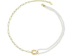 Pearl Pendant Necklace Gold Plated