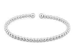 Sterling Silver Multi Bead Cuff Bangle
