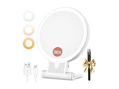 Auxmir 30X Magnifying Mirror with Light