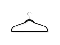 Honey-Can-Do 35-Pack Slim-Profile Non-Slip Velvet Hangers, Black HNG-