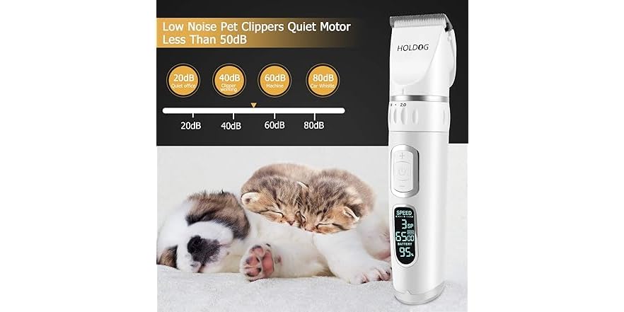 HOLDOG Dog Clippers Professional Heavy Duty - Top Rated Heavy Duty Dog Clippers