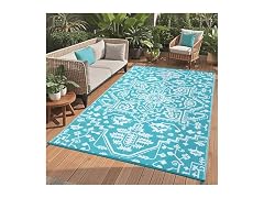 9x18 Outdoor Rug Plastic Straw Blue