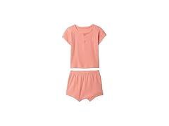 GAP Unisex (0-3 MOS) 2-piece Ribbed Set Tea Rose