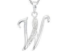 Diamond Alphabet Pendant - W