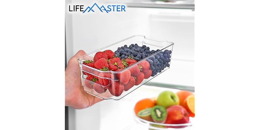 Lifemaster 6-Piece Stackable Refrigerator Bin