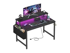 Lufeiya 32in Desk w/Outlets LED Lights