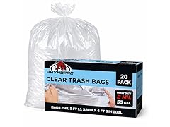 55 Gallon 2 Mil Clear Trash Bags