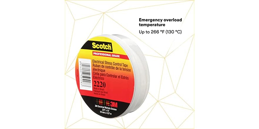 3M Scotch Vinyl Mastic Roll 2210 Electrical Tape - 4" X 10', Black, Self-Fusing, Moisture Seal