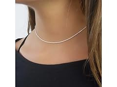 Sterling Silver 14 Inch Choker Necklace 
