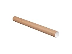 Mailing Tubes with Caps, 2-Inch x 24-Inch, Kraft, 6/Case
