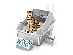 High Sided Stainless Cat Litter Pan