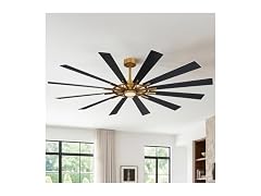 Parrot Uncle 72 Inch Large Windmill Ceiling Fan Gold