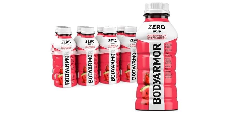 8 Pk 12Oz BODYARMOR ZERO Sugar Watermelon Strawberry Electrolyte Drink $4.15 + Free S&H w/ Prime at Woot!