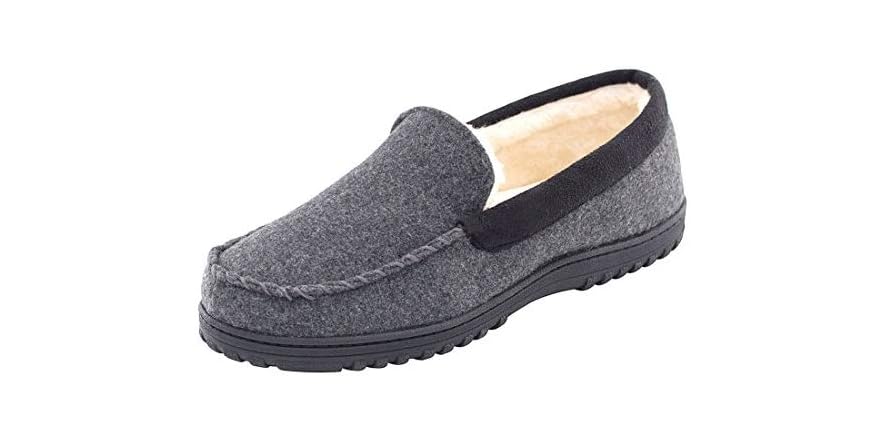 Mens Comfy Micro Wool Moccasin Slippers