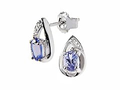 Sterling Silver Tanzanite & White Topaz Earring