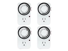 24hr Plug-in Grounded Analog Timer, 4Pk