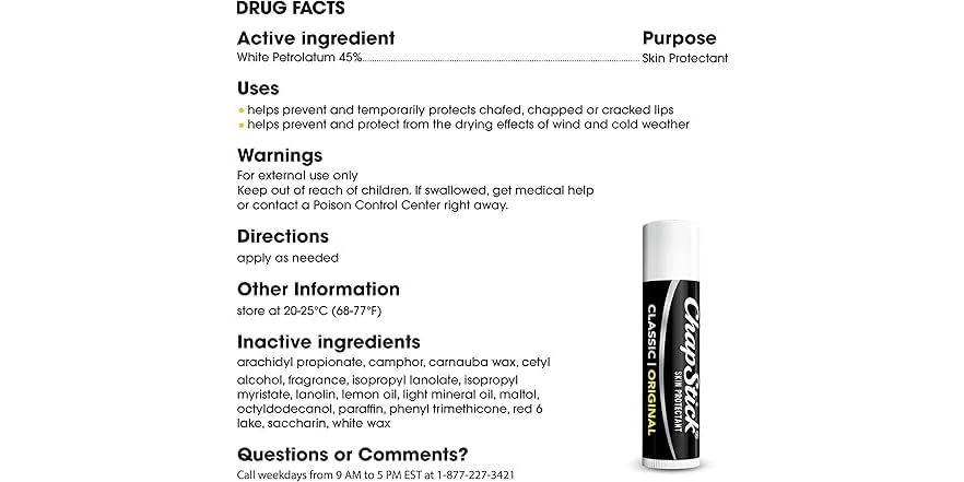 ChapStick Classic Original Lip Balm Tubes, Lip Care - 0.15 Oz