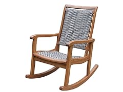 Grey Wicker Rocking Chair
