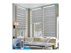 DENFOON Motorized Zebra Blinds 72"L x 29"H