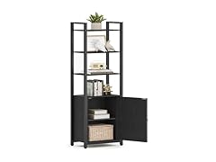 VASAGLE 6-Tier Bookshelf, Tall Bookcase with Cabinet