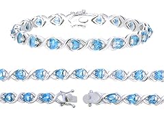 7.50 CT Silver Trillion Blue Topaz Bracelet