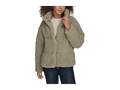 Levi's Women Shortie Patchwork Quilted Teddy Coat
