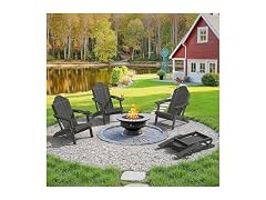 LUE BONA Set of 4 Black Adirondack Chairs