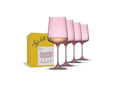JoyJolt Sidney Stemmed White Wine Glasses, Set of 4