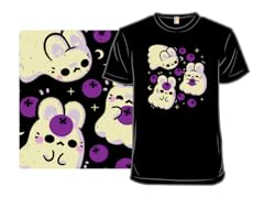 Cute Bunny Ghosts and Blueberries