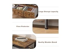 Industrial TV Stand with 2 Drawers Fits TVs up to 75in